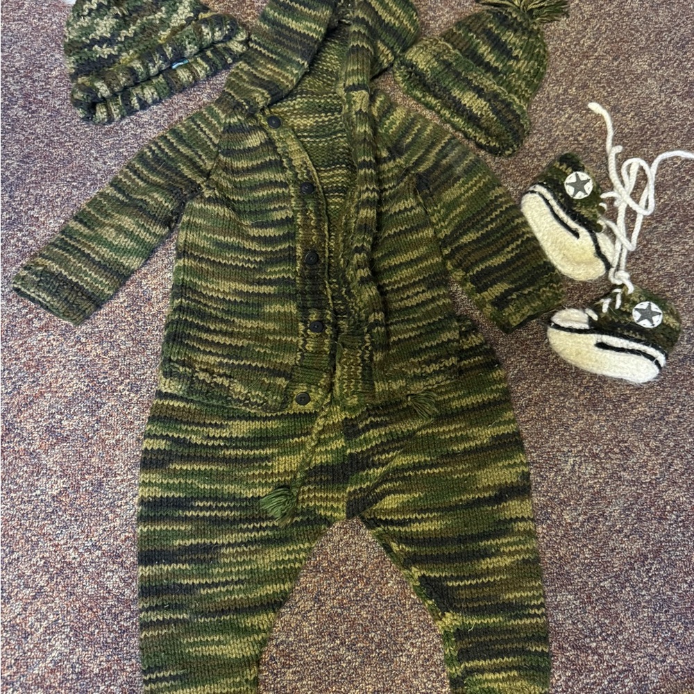 Green Camouflage Kids One Piece Set